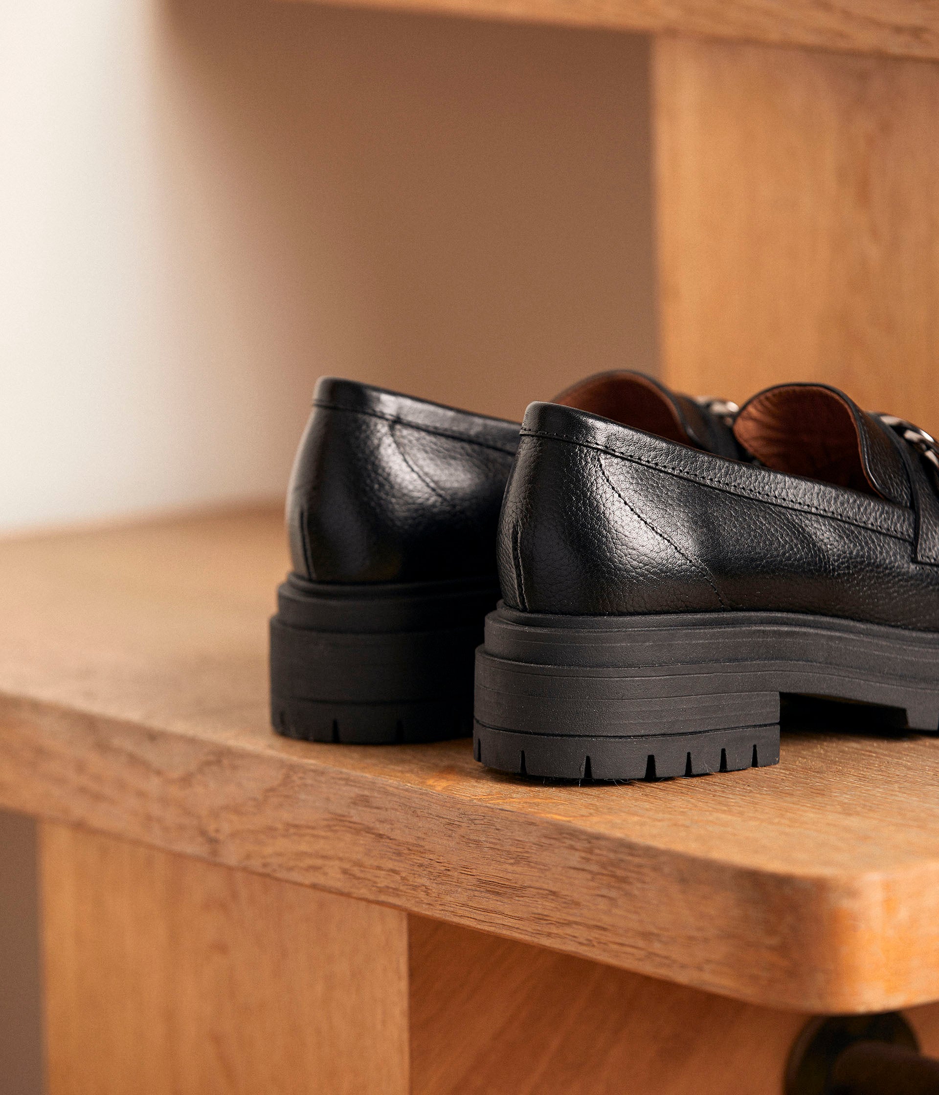 Mocassins cuir noir Xavier