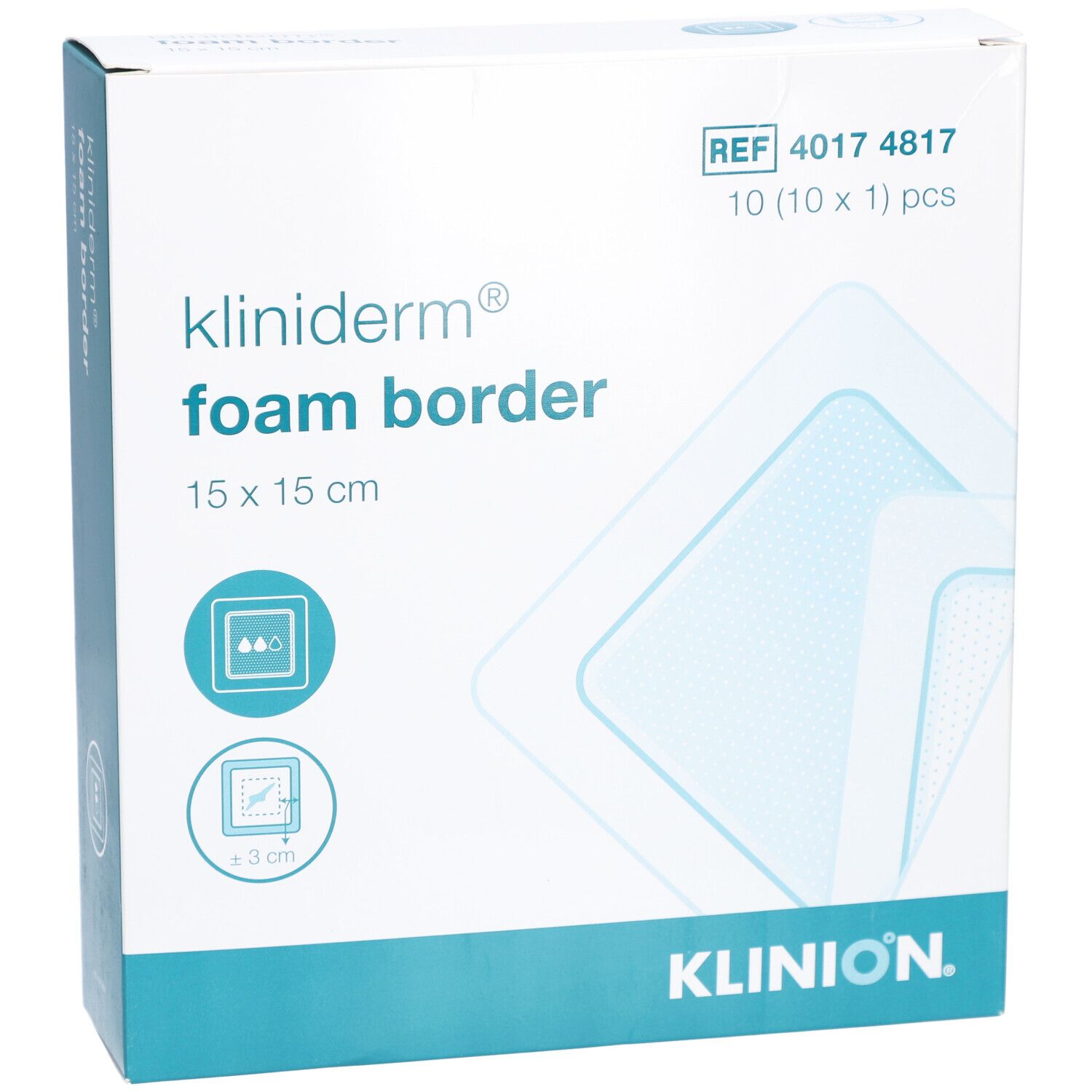 Kliniderm Foam Schaumverband mit Rand 15x15cm