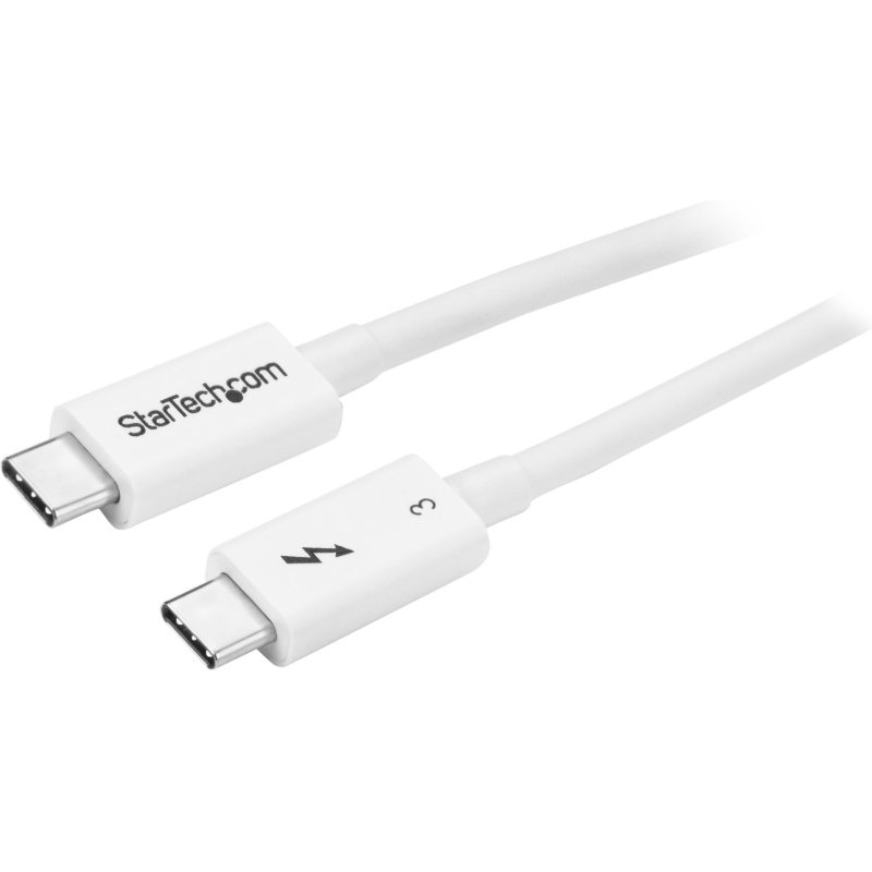 StarTech.com Câble Thunderbolt 3 de 50 cm - 40 Gb/s - Compatible Thunderbolt, USB et DisplayPort - Blanc