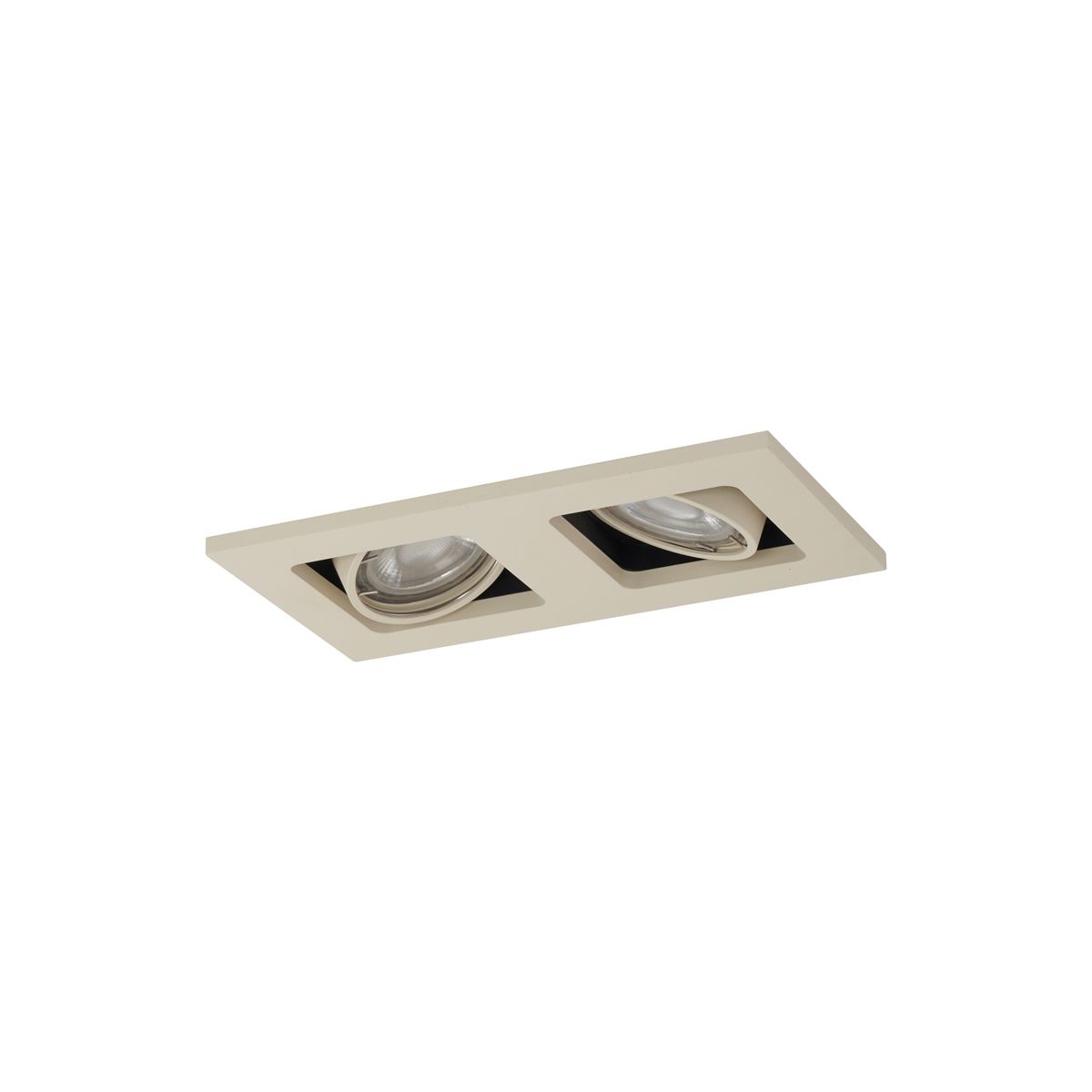 Moderne inbouwspot beige GU10 50mm draai- en kantelbaar 2-lichts - Qure