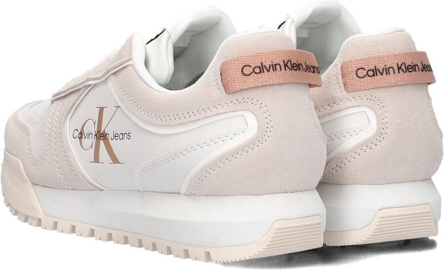 Calvin Klein Tooth Runner Irregular Lines Dames Lage sneakers Leren Sneaker Dames Wit