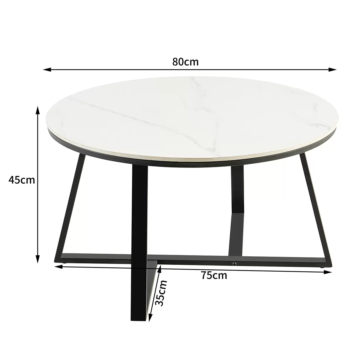 Salontisch Oliena 2 schwarz,weiss