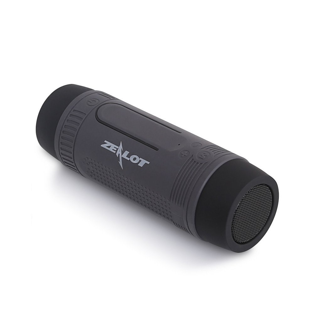 3in1 Velo Fahrrad LED Lampe   Bluetooth 4.0 Outdoor Lautsprecher FM Radio   Powerbank 4000mAh (Micro SD Slot   Aux In) - Grau