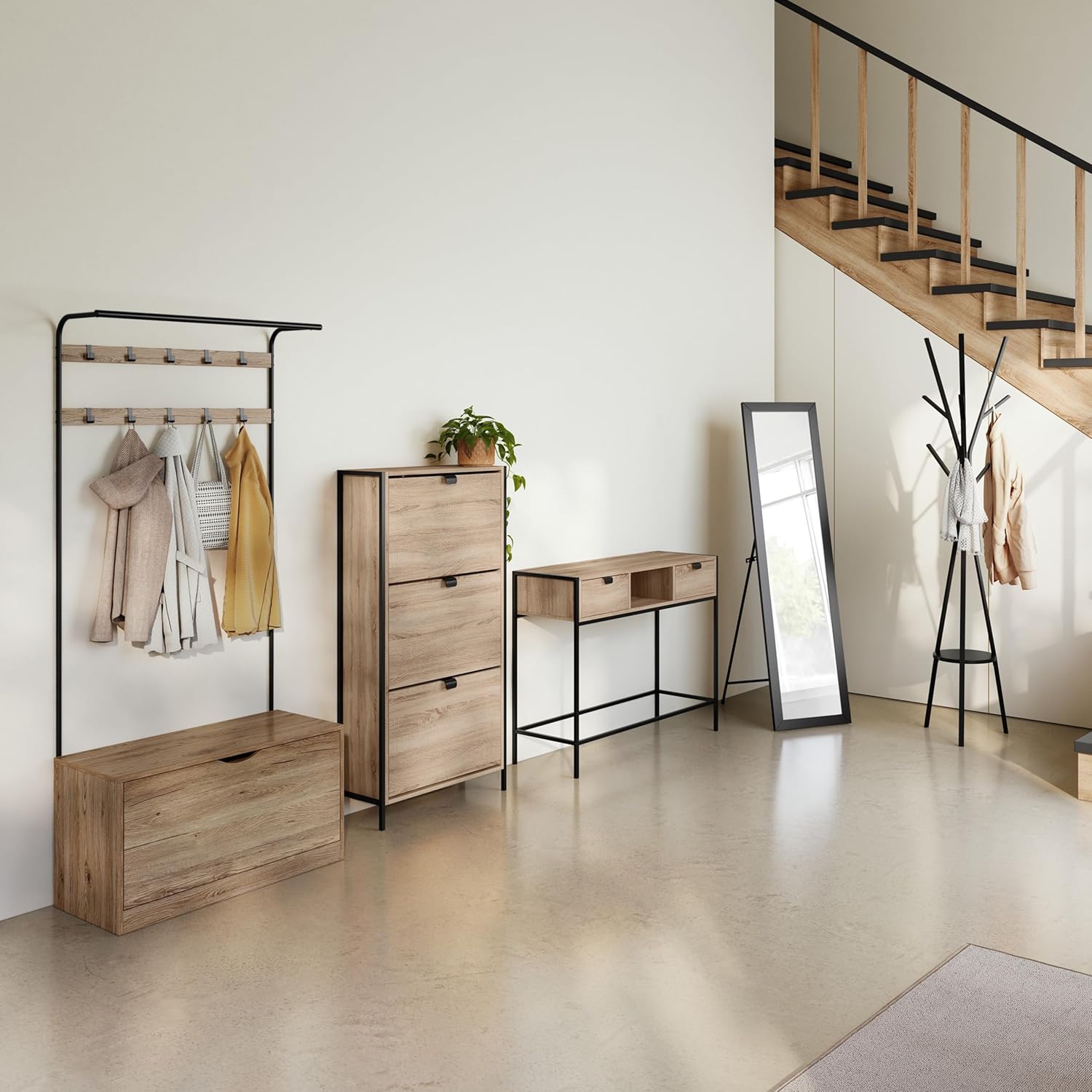 5 Five Simply Smart Meuble Range-Chaussures 3 tiroirs aliaj Effet chêne Naturel TO6462479