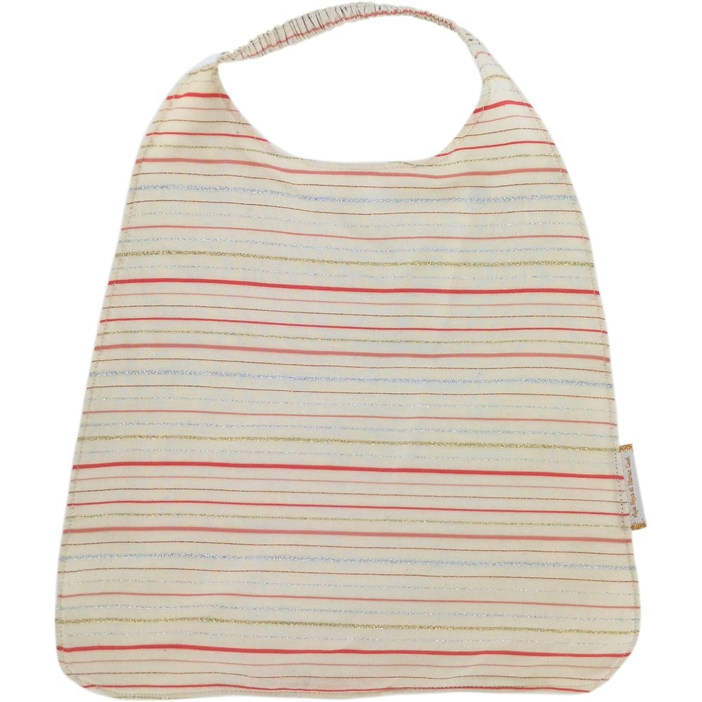 Serviette Enfant Élastique Rayé Rose Argent