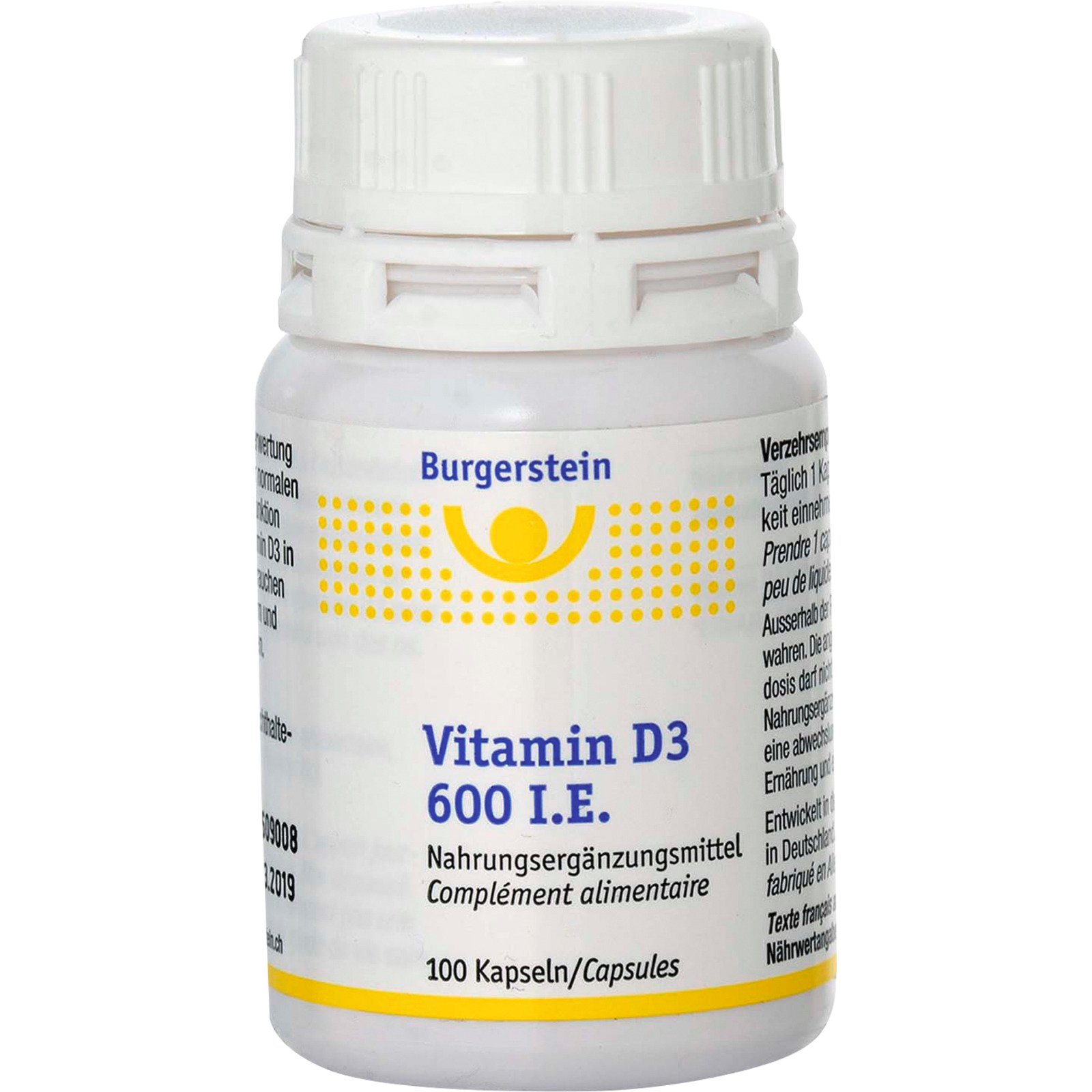 Burgerstein Vitamin D3 600 IE, 100 Kapseln