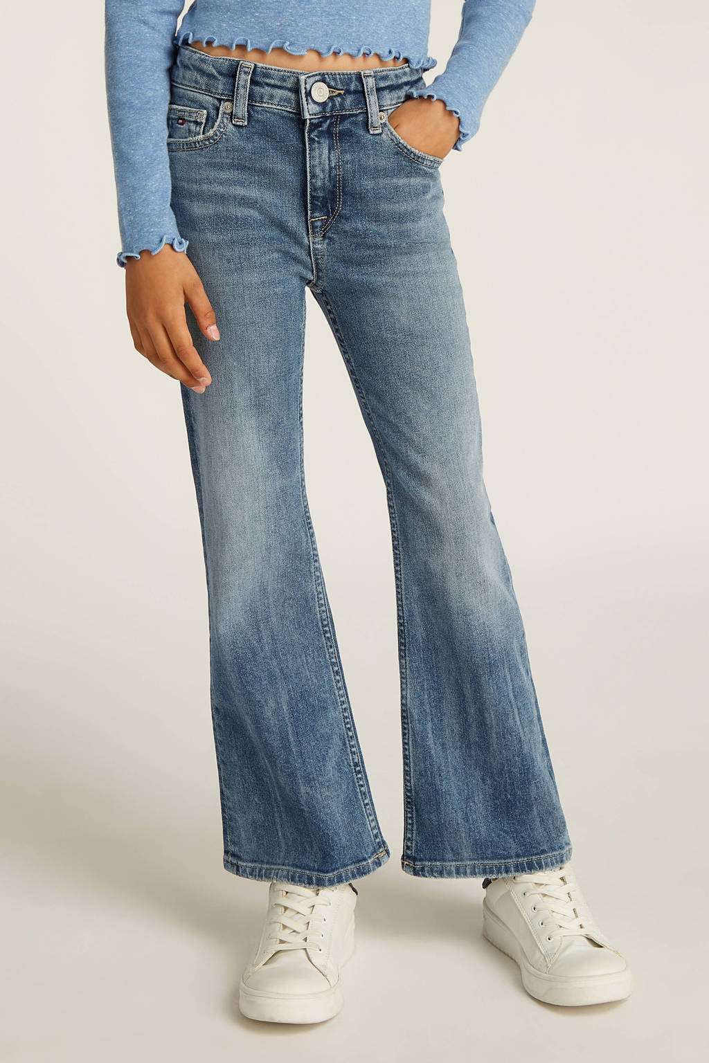 Tommy Hilfiger regular waist flared jeans medium blue denim