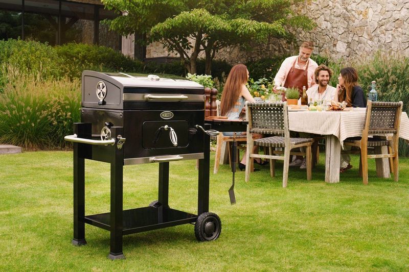 Boretti - Carbone 2.0 - Houtskoolbarbecue - Zwart - Gietijzeren Rooster - Grilloppervlak 57x42
