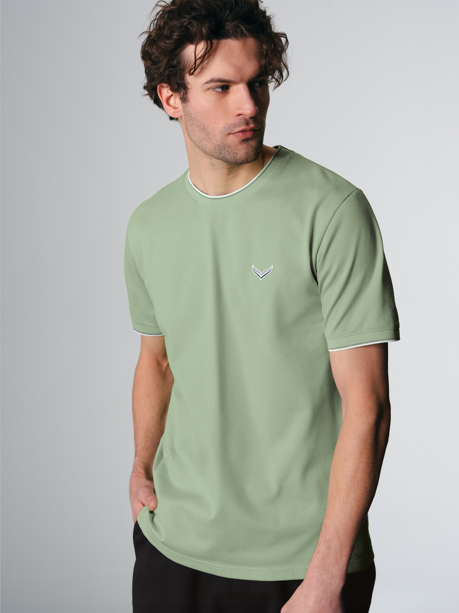 T-Shirt in Piqué-Qualität Green tea