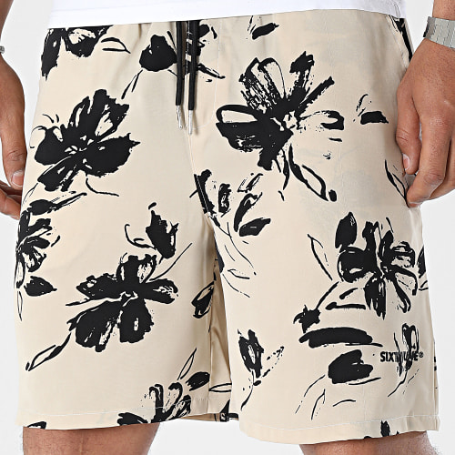 Short De Bain Beige Floral