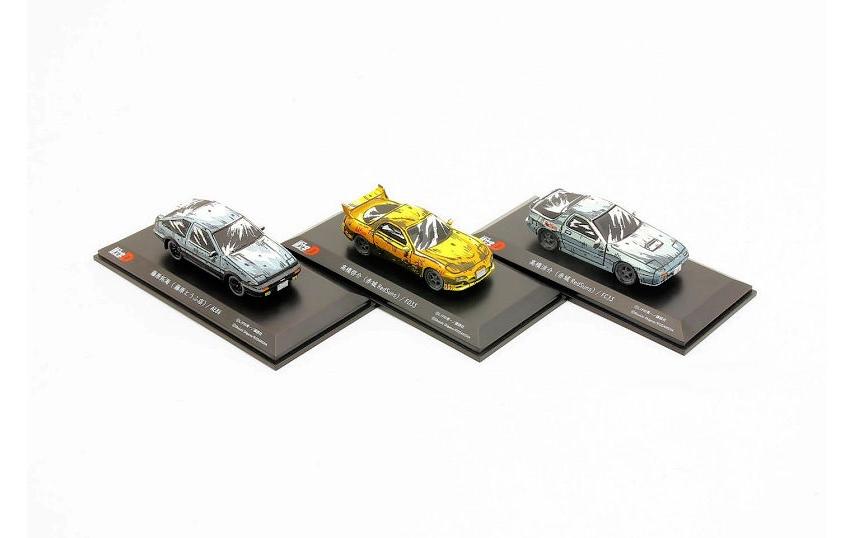 Initial-D Comic Edition 3 Cars Set, 1:64Detailgetreues Modellauto für Sammler im Massstab 1:64