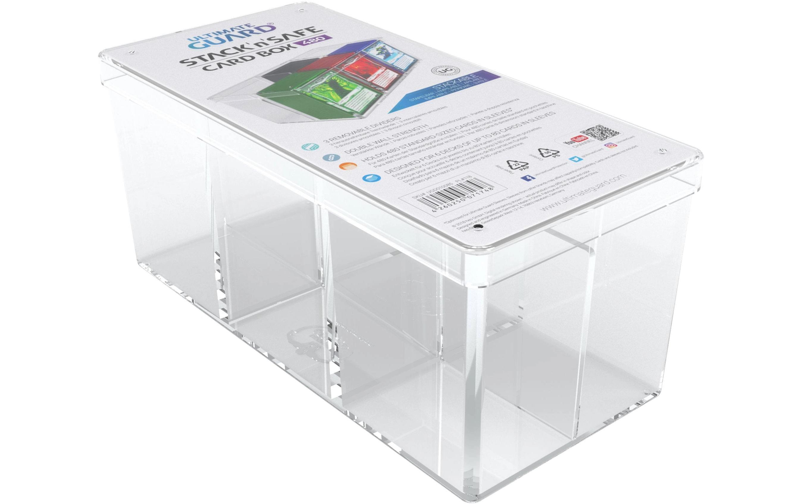 Kartenbox Stack 'n' Safe Card Box 480 TransparentHochwertige Box für Sammelkarten in Standardgrösse