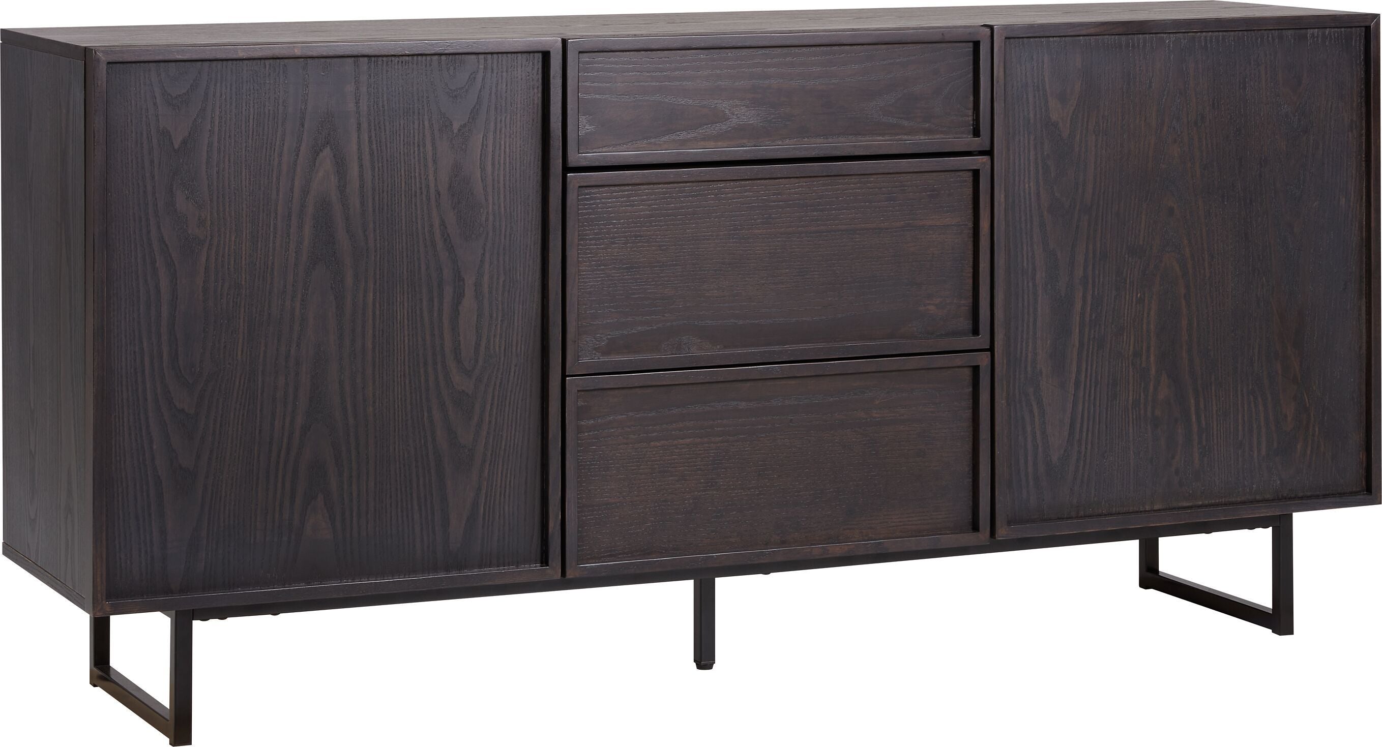 FILO Sideboard dunkle Esche 160x40x75cm - Dunkelbraun / B: 160.0 cm x T: 40.0 cm x H: 75.0 cm