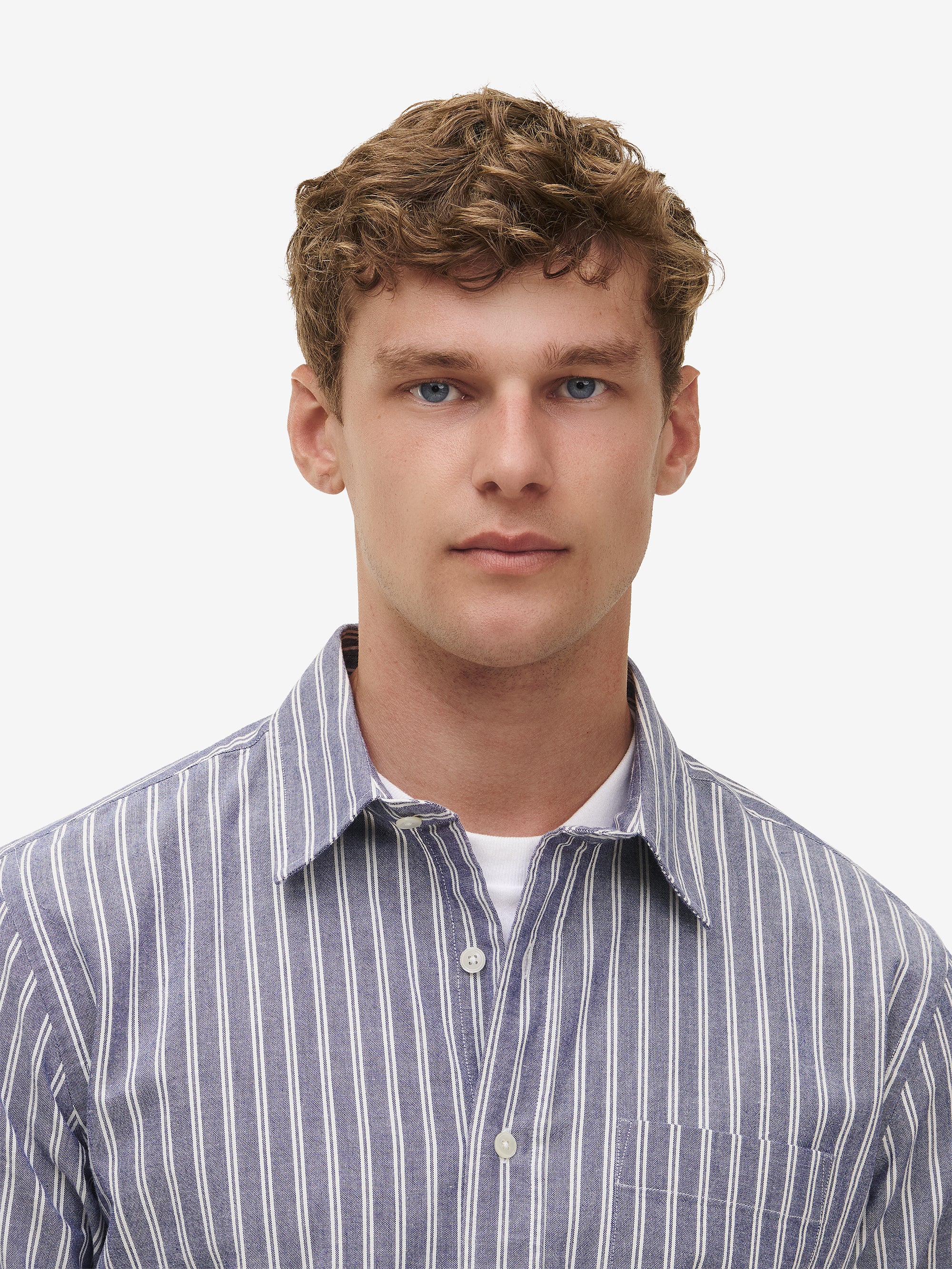 Brookvale Wide Stripe Cotton SH01009-BLU