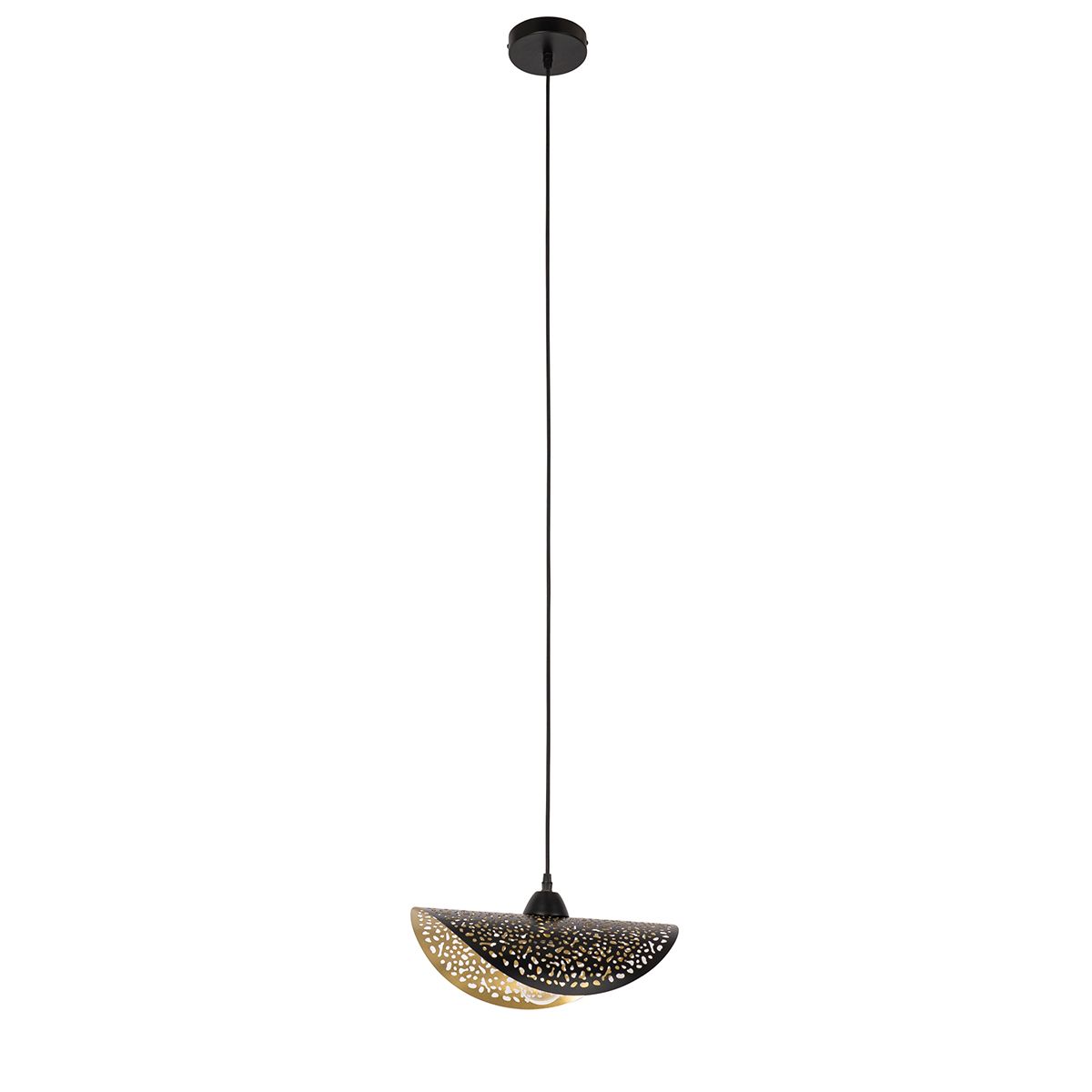 Oosterse hanglamp zwart met goud 35 cm - Japke