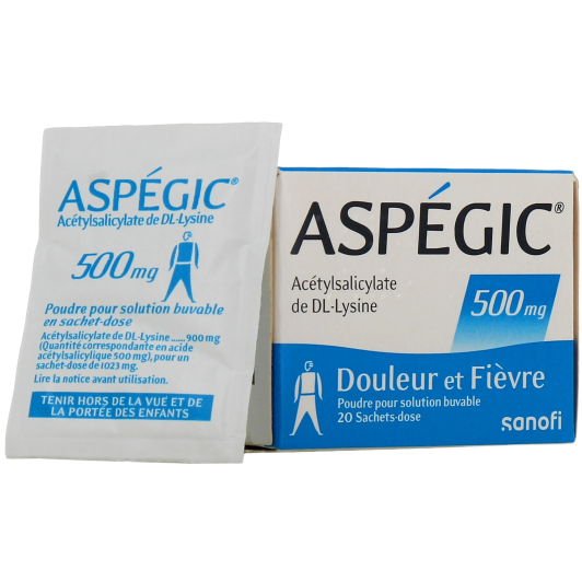 Aspegic 500 mg poudre - Aspirine - Pharmacie des Drakkars