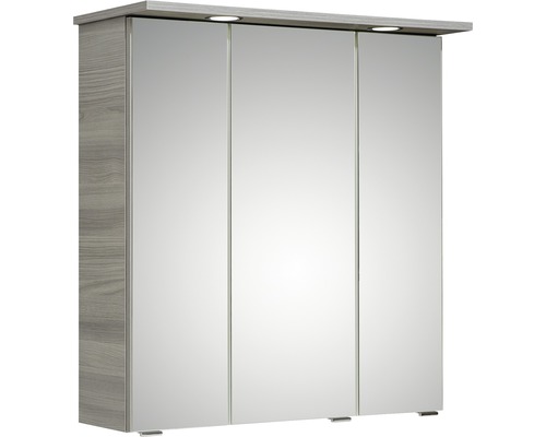 Pelipal spiegelkast 65 x 20 x 72 cm sangallo grijs 3-deurs LED IP 44