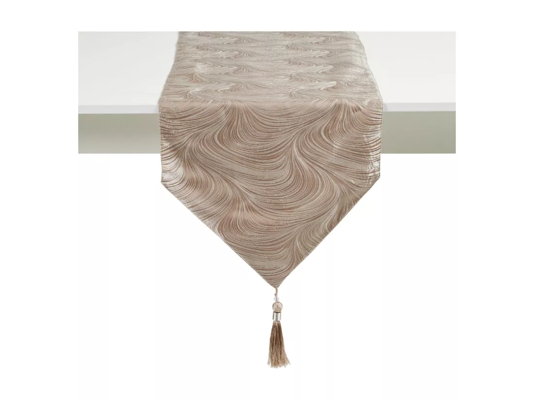 Chemin de table Floah beige moyen 40 x 180