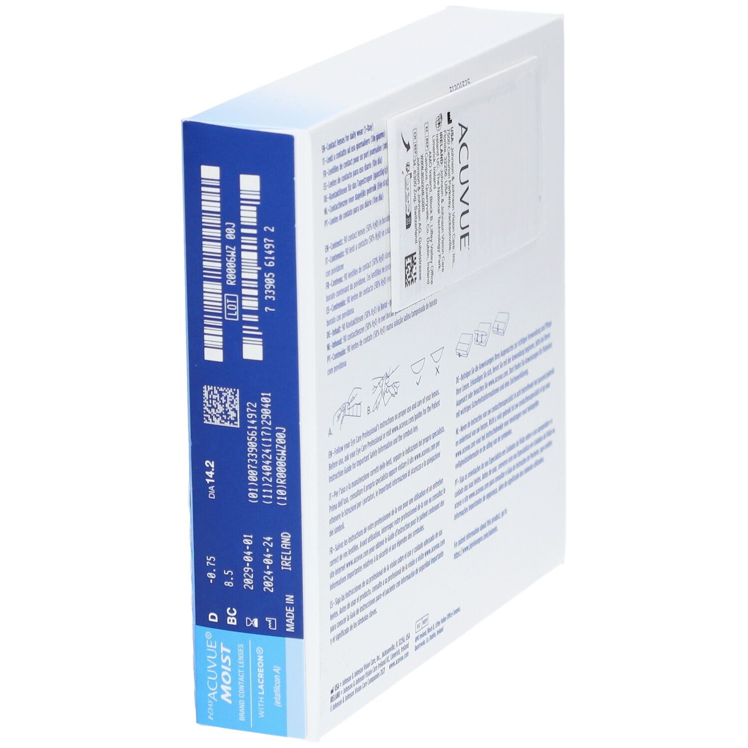 Acuvue® 1-Day Moist mit Lacreon® Basiskurve 8.5 Tageslinse