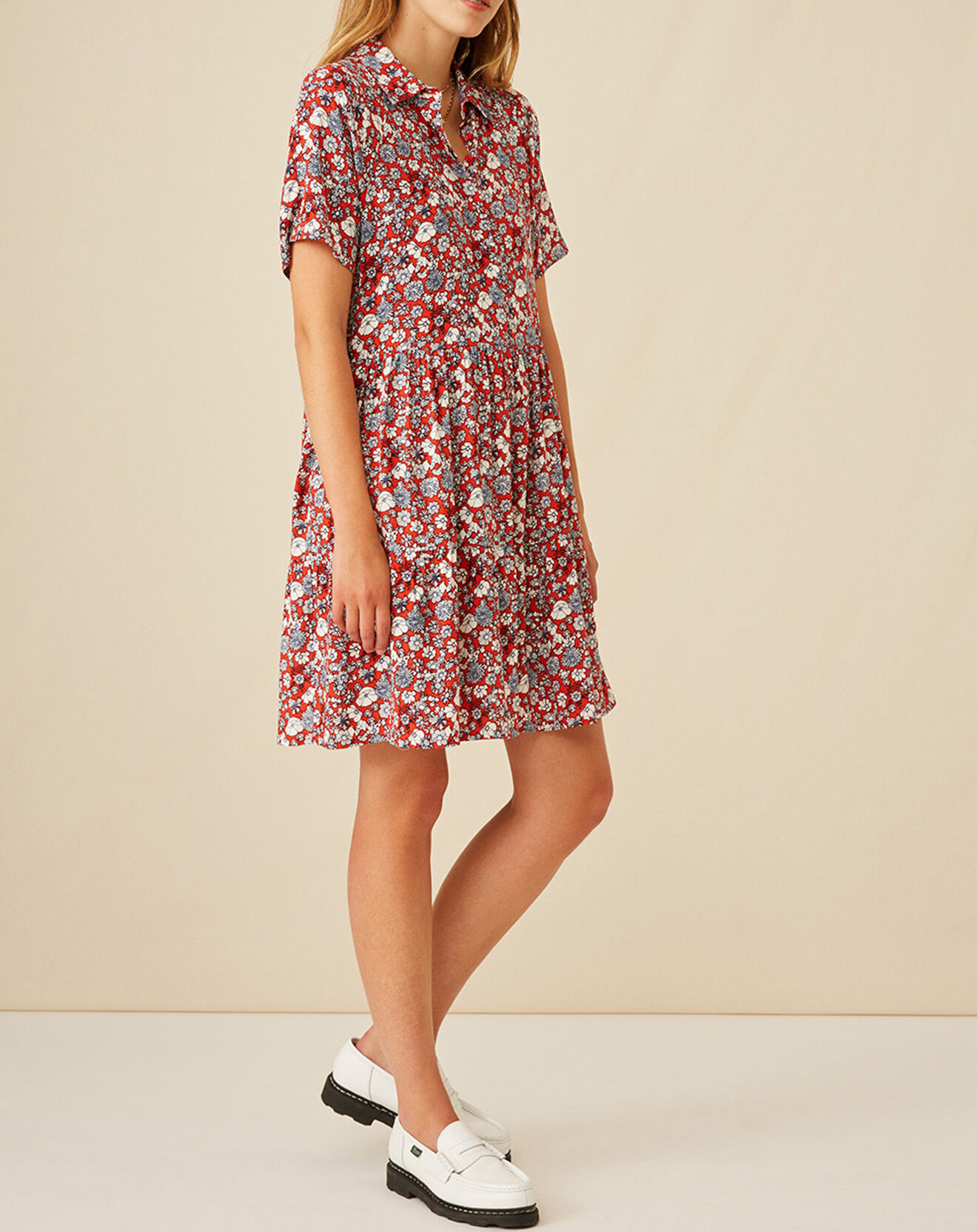 Harris Wilson Robe Even imprimée marguerite vermillon