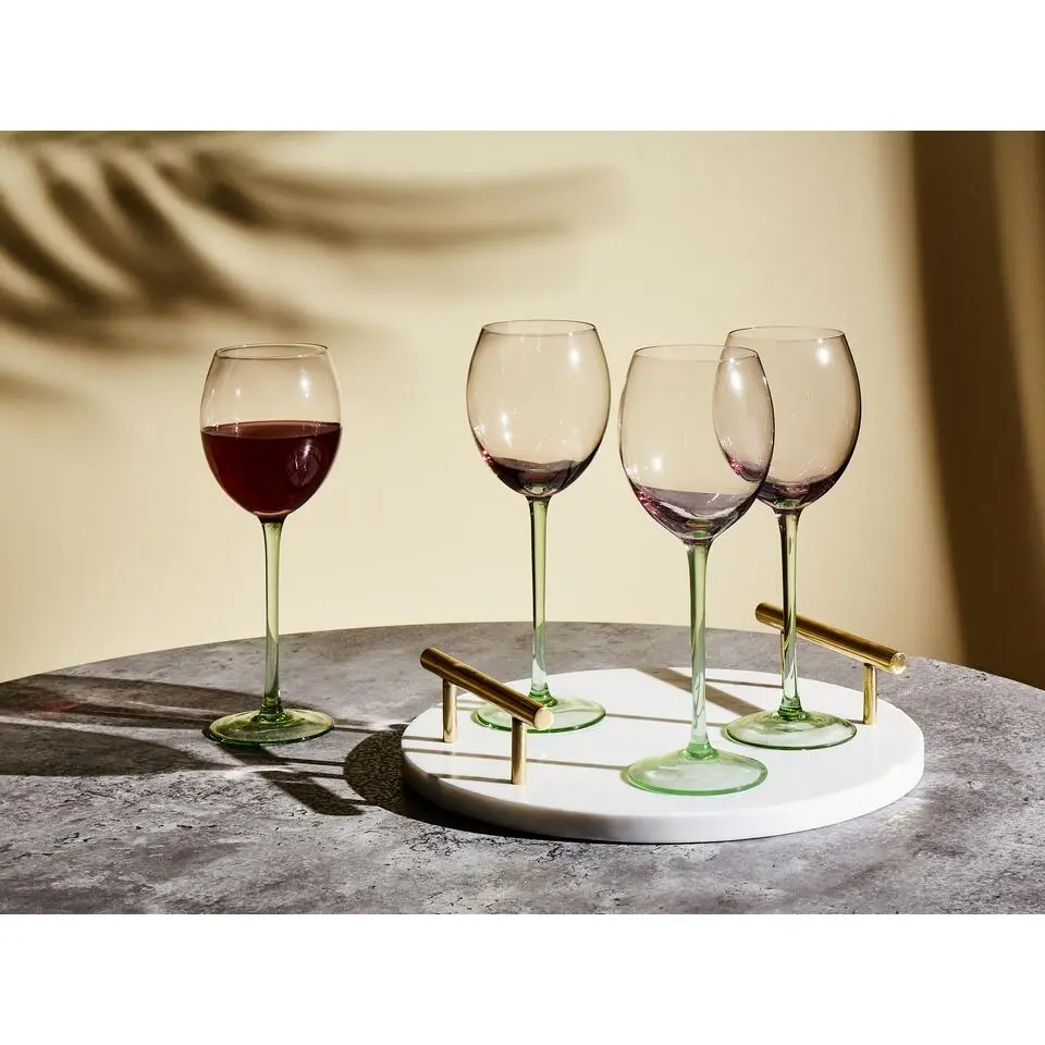 DIOPSIDE - Wijnglazen set van 4 - Roze/Groen - Glas