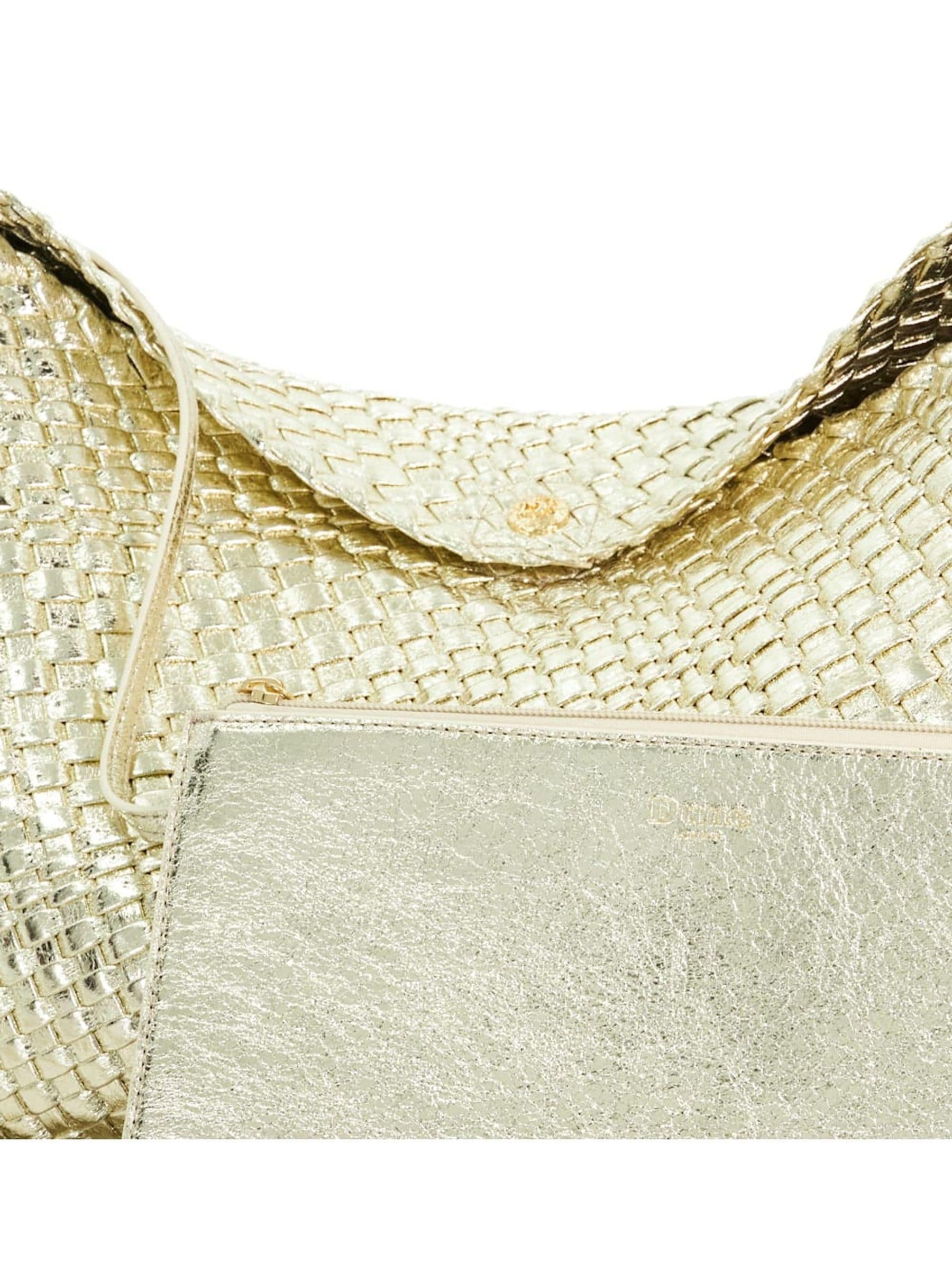 Goud - Dune London Deliberate Large Woven Slouch Bag