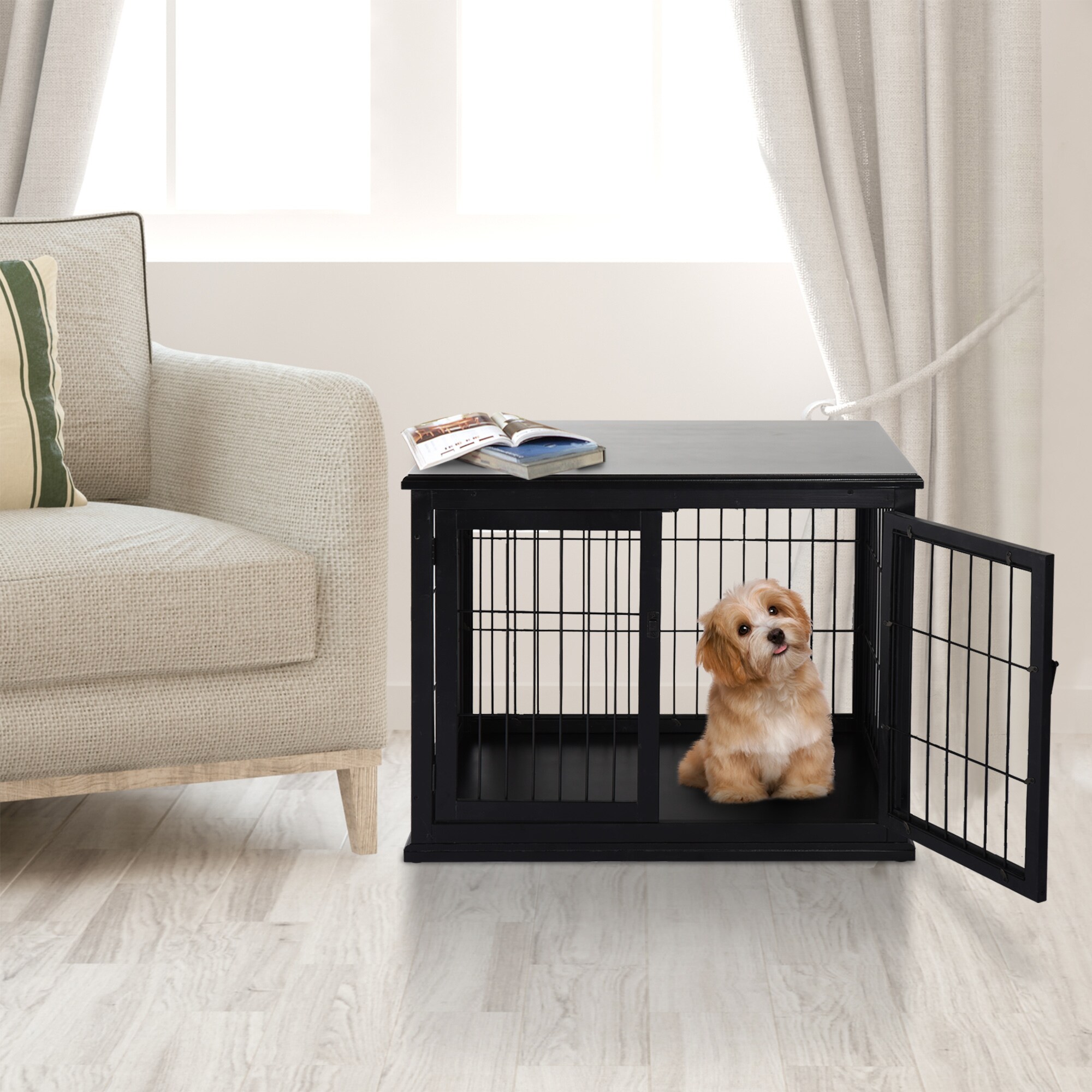 PawHut Hundekäfig mit 2 Türen 81 x 58,5 x 66 cm (BxTxH)