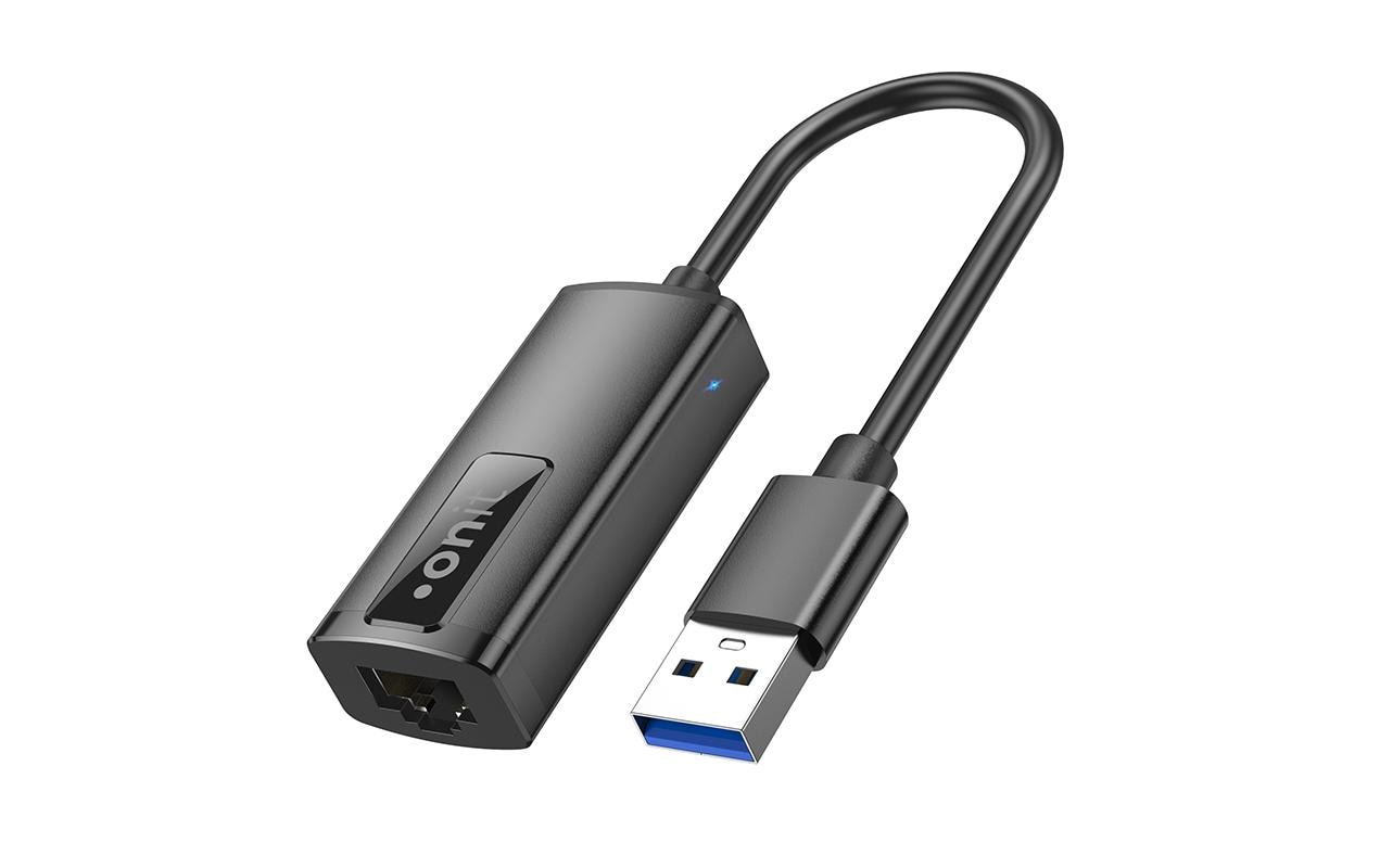 Netzwerk-Adapter USB-A – RJ45 Gigabit-LANKompakter Adapter für Mobilgeräte ohne RJ45-Anschluss