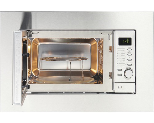 Inbouwmagnetron PKM MW800.8-20G EB 59,5x34x39 cm geborsteld roestvrij staal 800 watt met grillfunctie