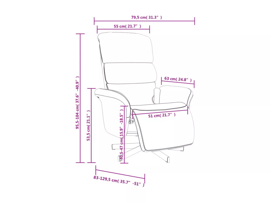 Fauteuil inclinable de massage et repose-pieds vert foncé tissu