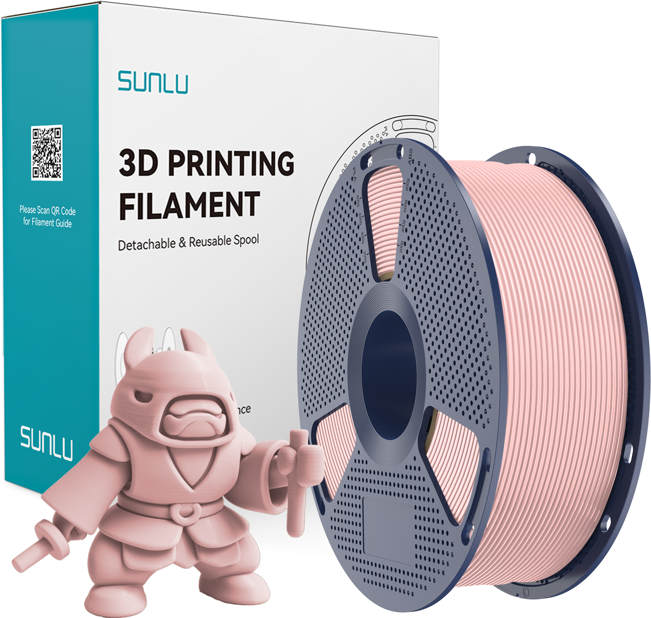 SUNLU  PLA Meta Sakura Pink, 1,75 mm / 1000 g    Modifiziertes PLA Material für den High Speed Druck