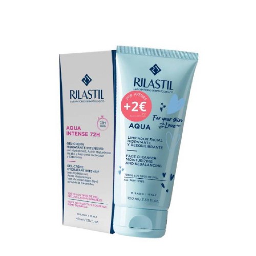 Rilastil Aqua Intense 72h Gel-Creme 40ml   Aqua Gel Limpeza 100ml Preço Especial