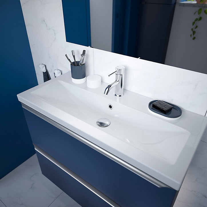 Plan vasque faible profondeur blanc GoodHome Nira 80 cm