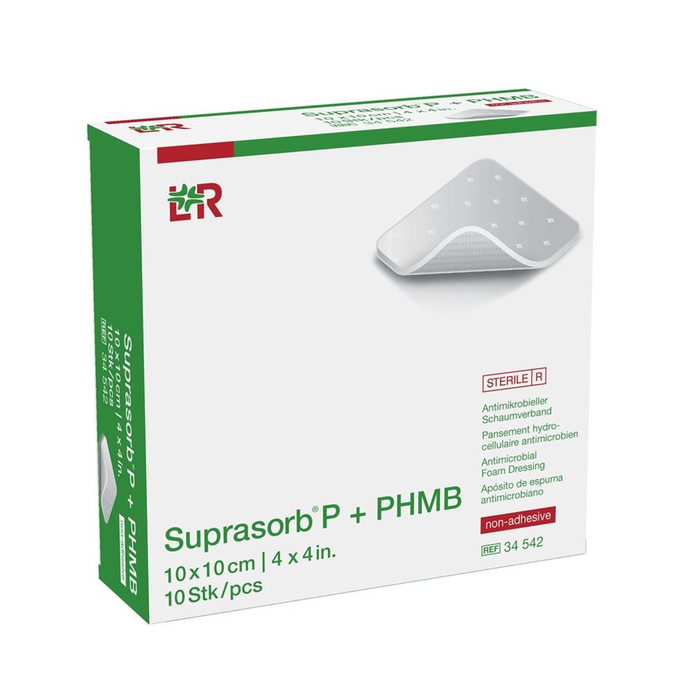 SUPRASORB P   PHMB antimikrobieller Schaumverband 10x10cm 10 Stk