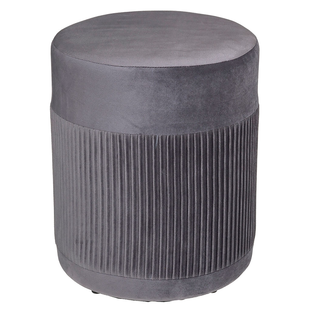 Pouf velours NOFY gris 31x38x31cm