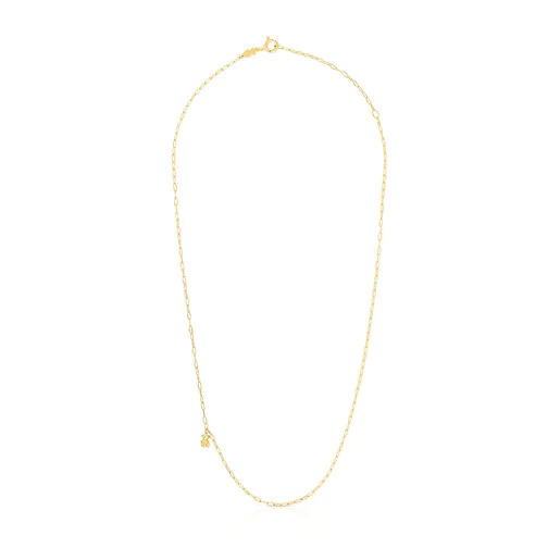 Colar Bold Bear com banho de ouro 18k sobre prata e anéis ovais