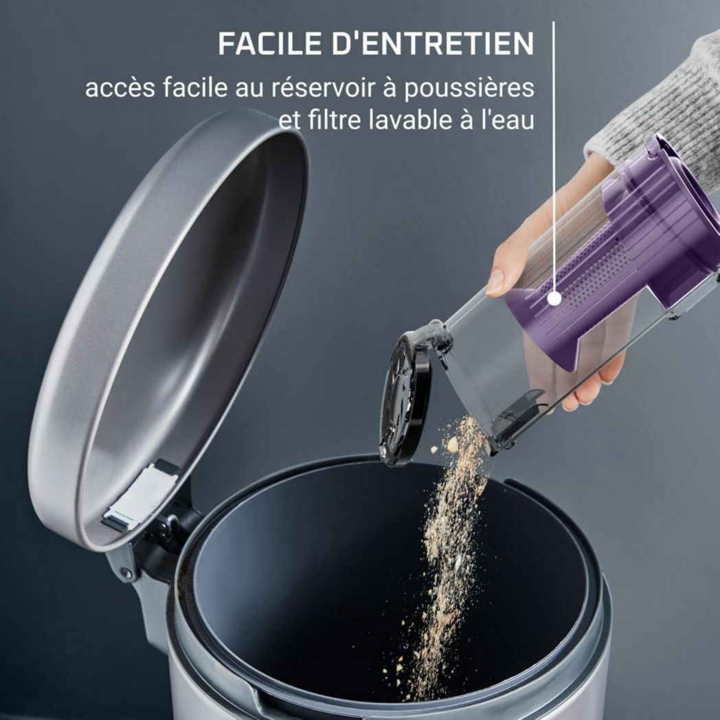 Aspirateur balai sans fil Rowenta X-Pert 7.60, ultra léger, puissant 140 W, polyvalent, autonomie 45 min, efficace sur tous types de sols RH6A33WO, noir