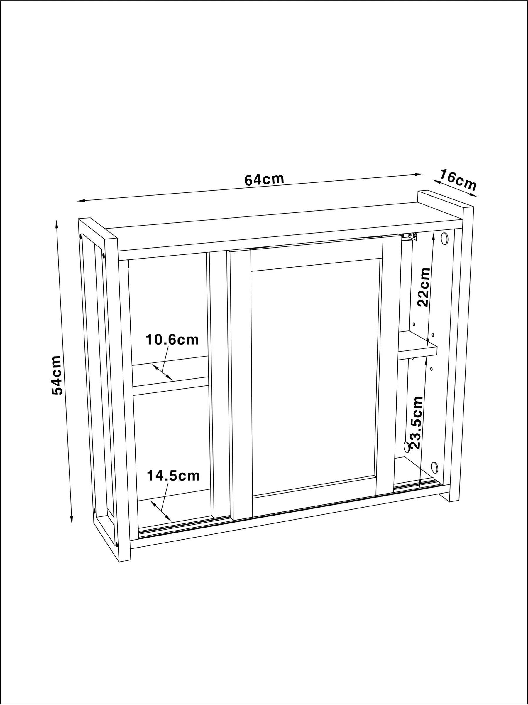 Bronx hinged door Mirror Cabinet