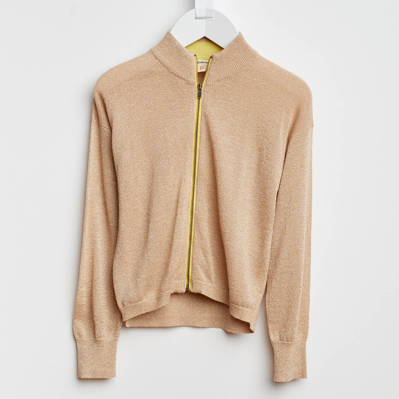 Bellerose Gilet Donia zippé en Maille mélangé irisée sable