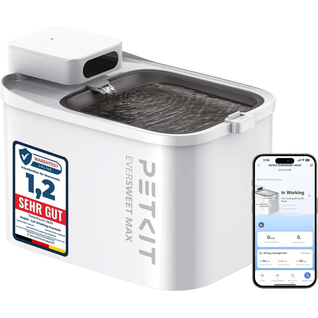 PetKit Kabelloser Katzen Trinkbrunnen Evermax