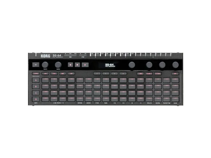 Korg SQ-64, 30 - 300 bpm or slag i minuttet, MIDI, LCD, DC, 9 V, 341 mm