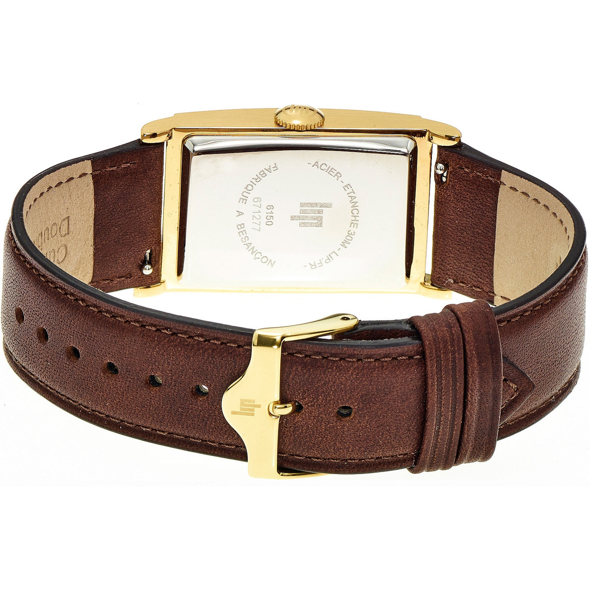 Montre Lip homme cuir acier doré