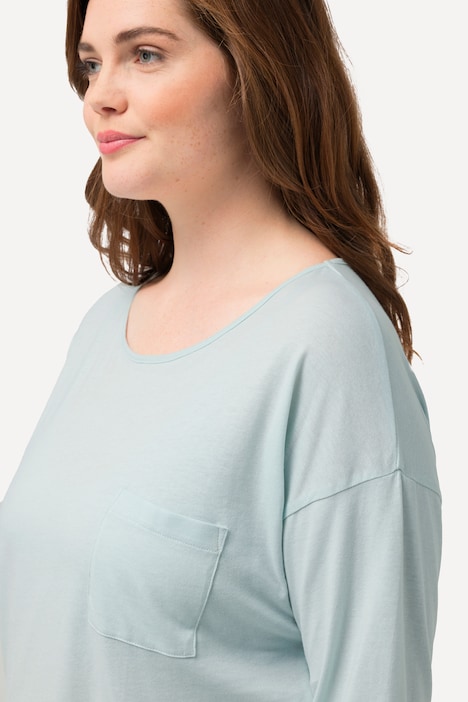 Schlafanzug-Shirt, Rundhals, 3/4-Arm, Biobaumwolle