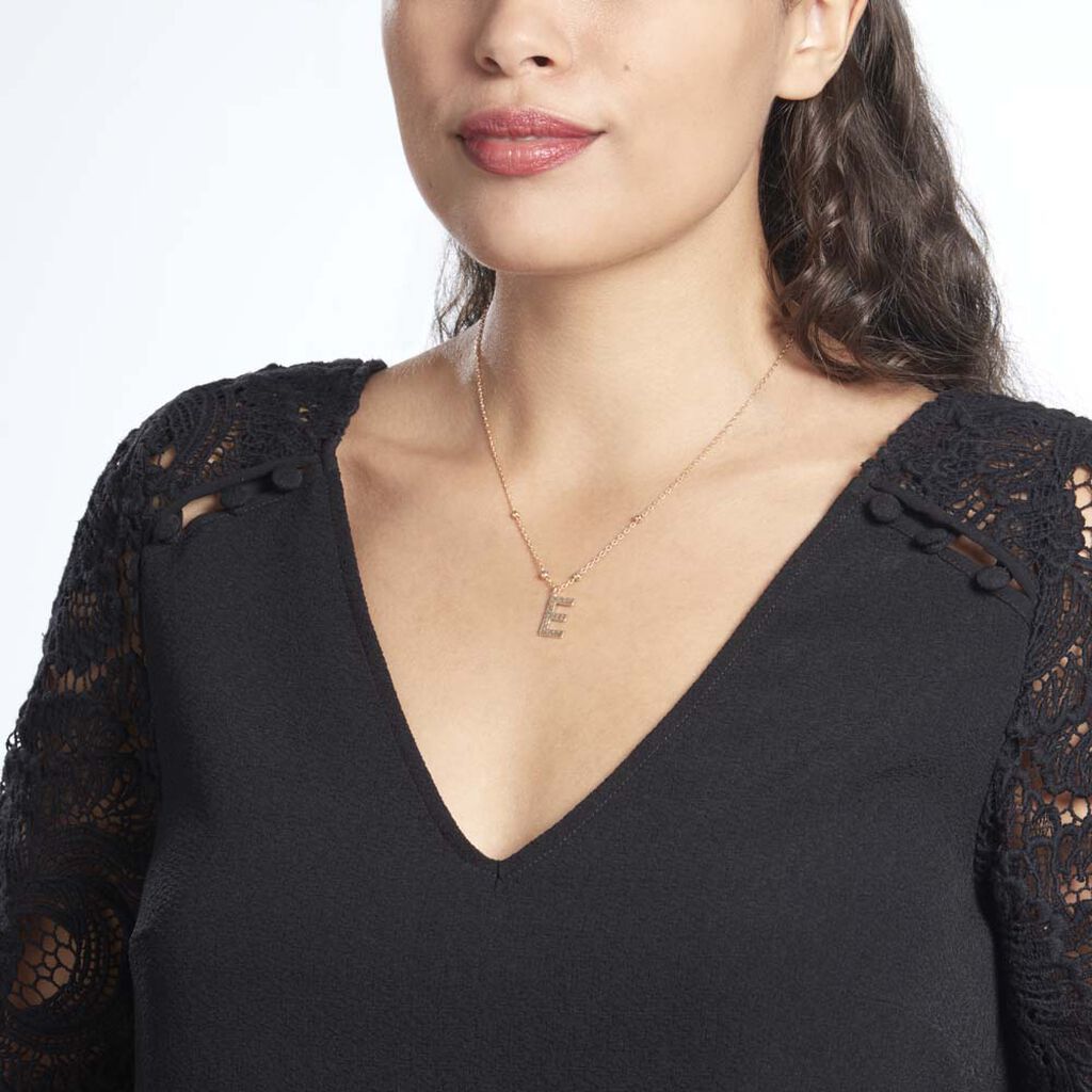 Collier Plaqué Or Jaune Lettra