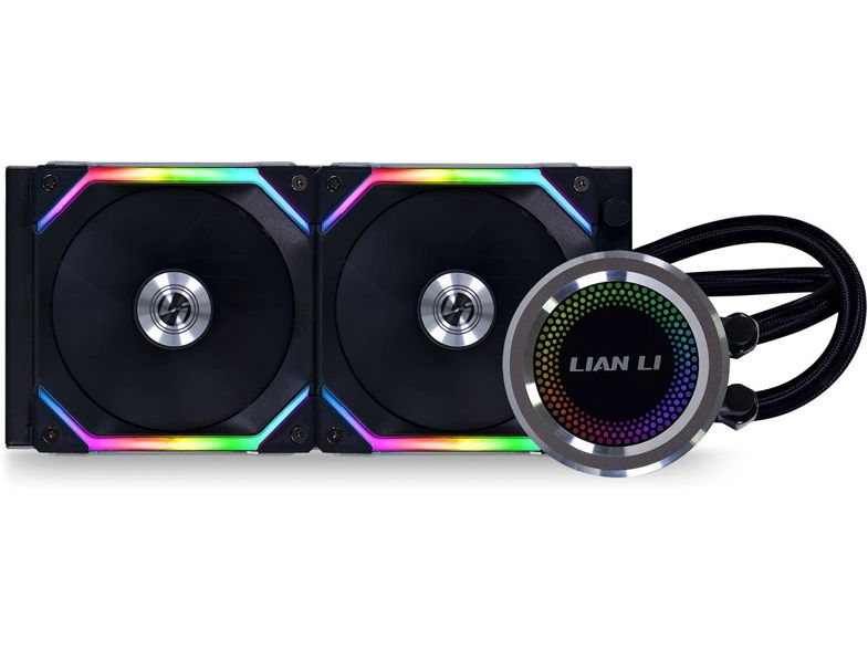 Lian Li Wasserkühlung Galahad AIO 240 SL V2 Schwarz Wasserkühler für Intel und AMD Prozessorsockel mit ARGB-Beleuchtung