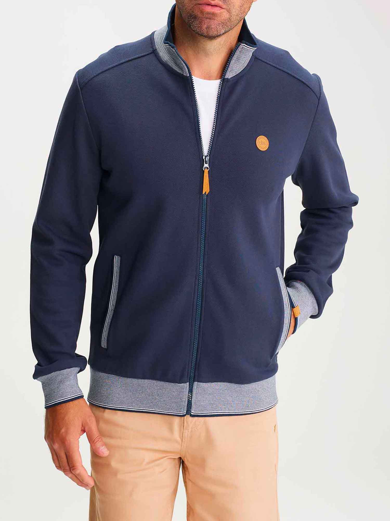 Gilet Homme Col Montant Marine