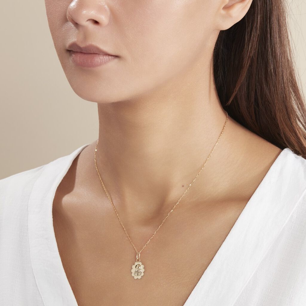 Pendentif Vierge Nuage Or Jaune