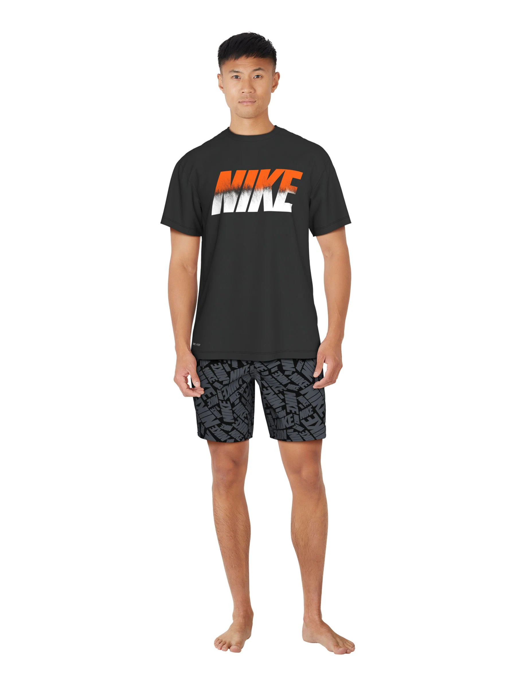 Nike DriFIT Short Sleeve UPF 40 Graphic Print Rash Vest