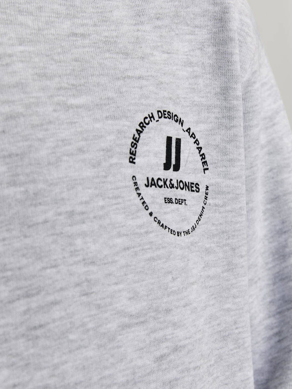 JACK & JONES hoodie JJESWIFT met printopdruk wit melange