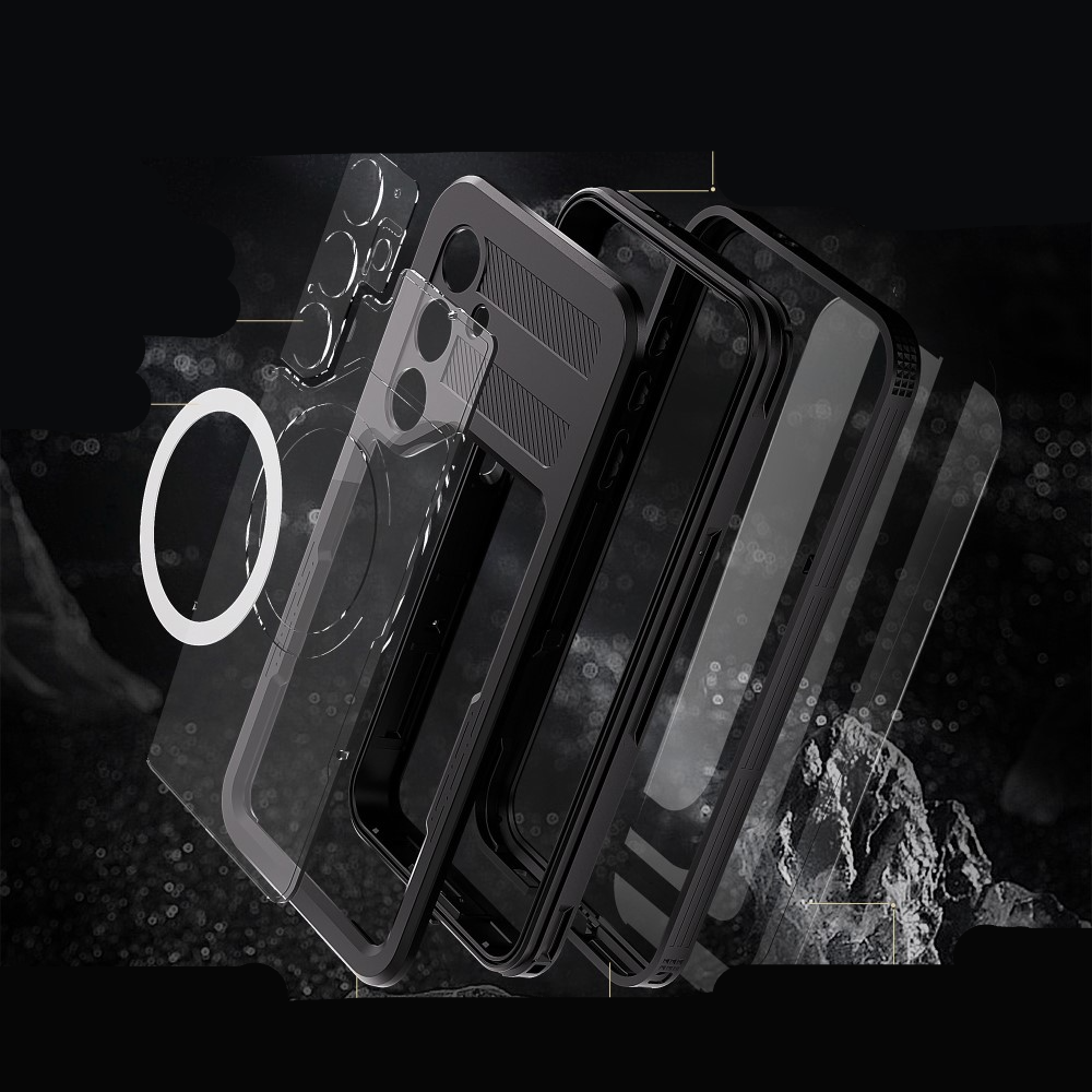 Samsung Galaxy S25 Wasserfeste Outdoor Schutz Hülle (IP68) - Schwarz